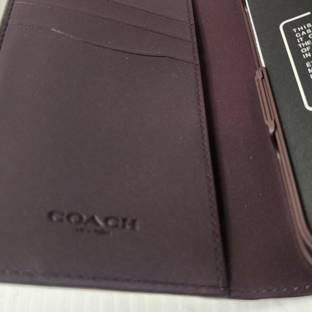 Two Coach iPhone 15 PRO Cases: Signature Folio + Slim Case Bundle Tan New ! - Picture 14 of 16